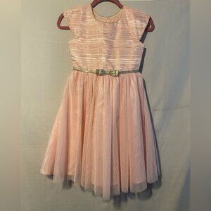 Girls Jona Michelle Pink and Silver Sparkle Party Dress